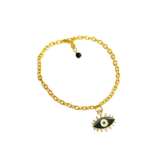 Black Evil Eye Golden Charm Bracelet