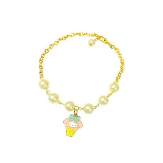 Bunny Imitation Pearl Charm Bracelet