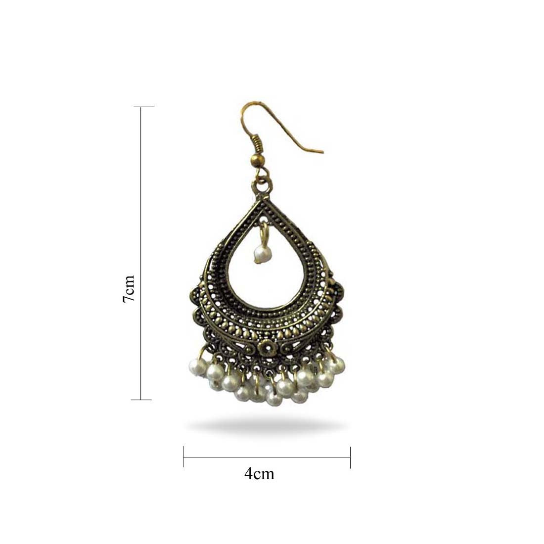 Golden Antique Floral Brass Polki JhumkI