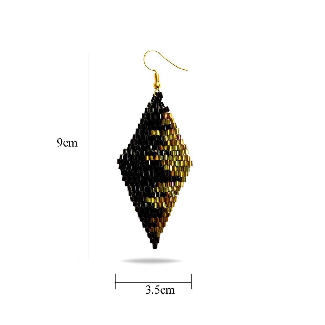 Black Golden Glitter Party Danglers Earrings