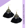 Black Alloy Tassel Golden Boho Earrings