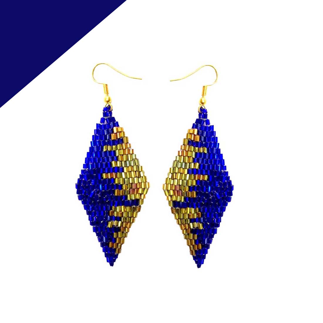 Blue Golden Glitter Party Danglers Earrings – Tiaraa