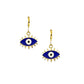 Blue Evil Eye Stone Golden Earrings