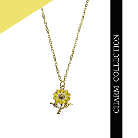 Golden Chain With Sunflower Pendant