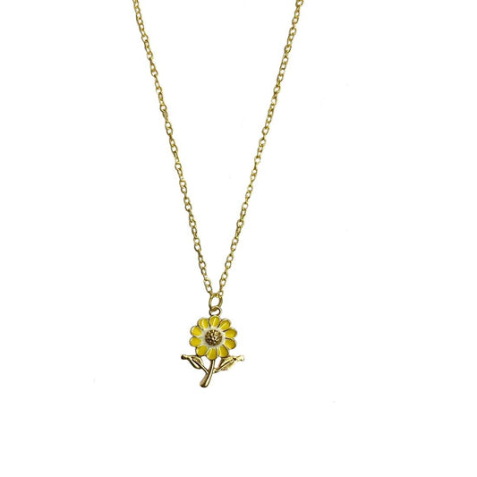 Golden Chain With Sunflower Pendant