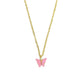 Pink Butterfly Pendant Charm Necklace