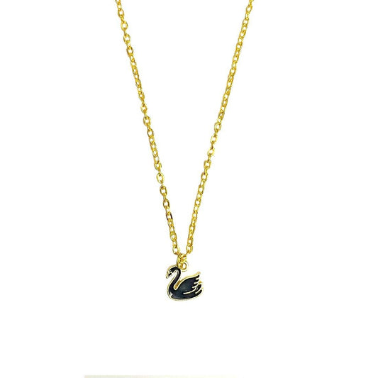 Black Swan Golden Charm Necklace