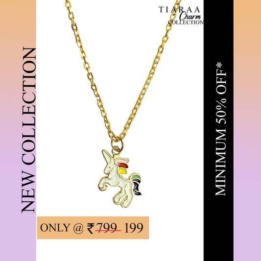 Unicorn Pendant Charm Necklace
