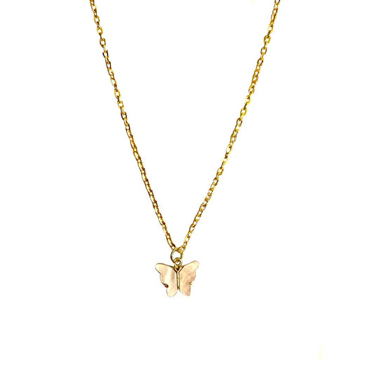 Baby Pink Butterfly Pendant Charm Necklace