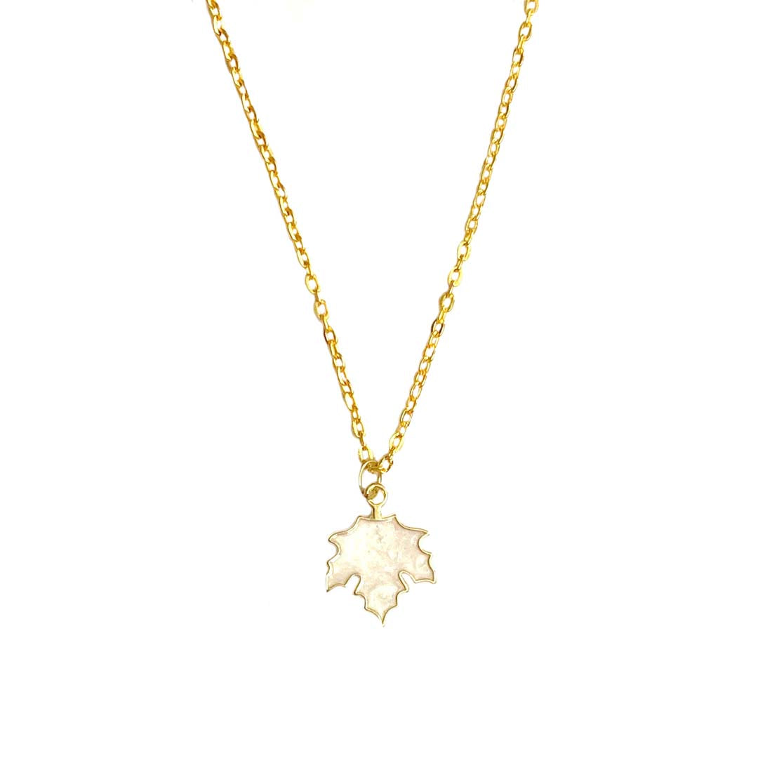 White Leaf Pendant Charm Necklace