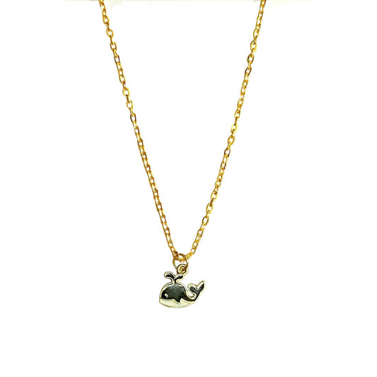 Black Dolphin Pendant Charm Necklace