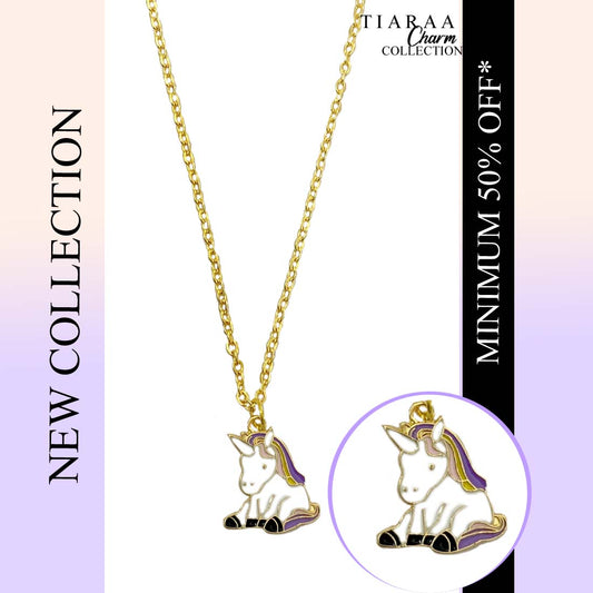 Unicorn Multicolor Pendant Charm Necklace