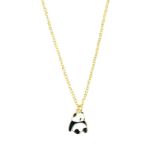 Relaxing Panda Golden Charm Necklace