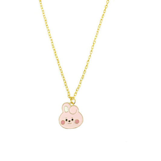 Pink Bunny Charm Chain Necklace