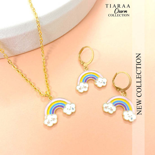 Multicolored Rainbow Pendant Charm Necklace