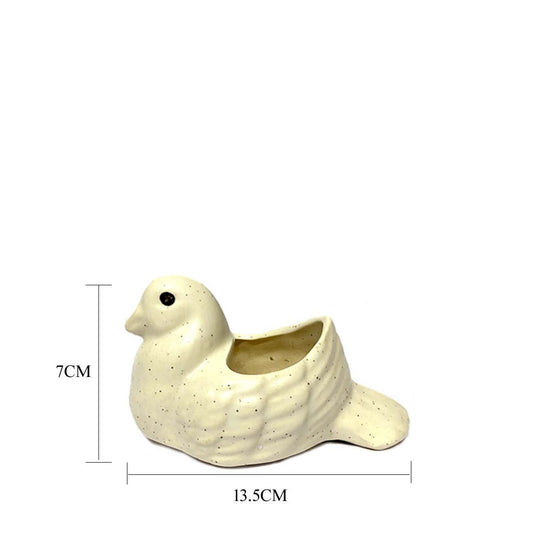 White Bird Ceramic Planter Pot Without Plant